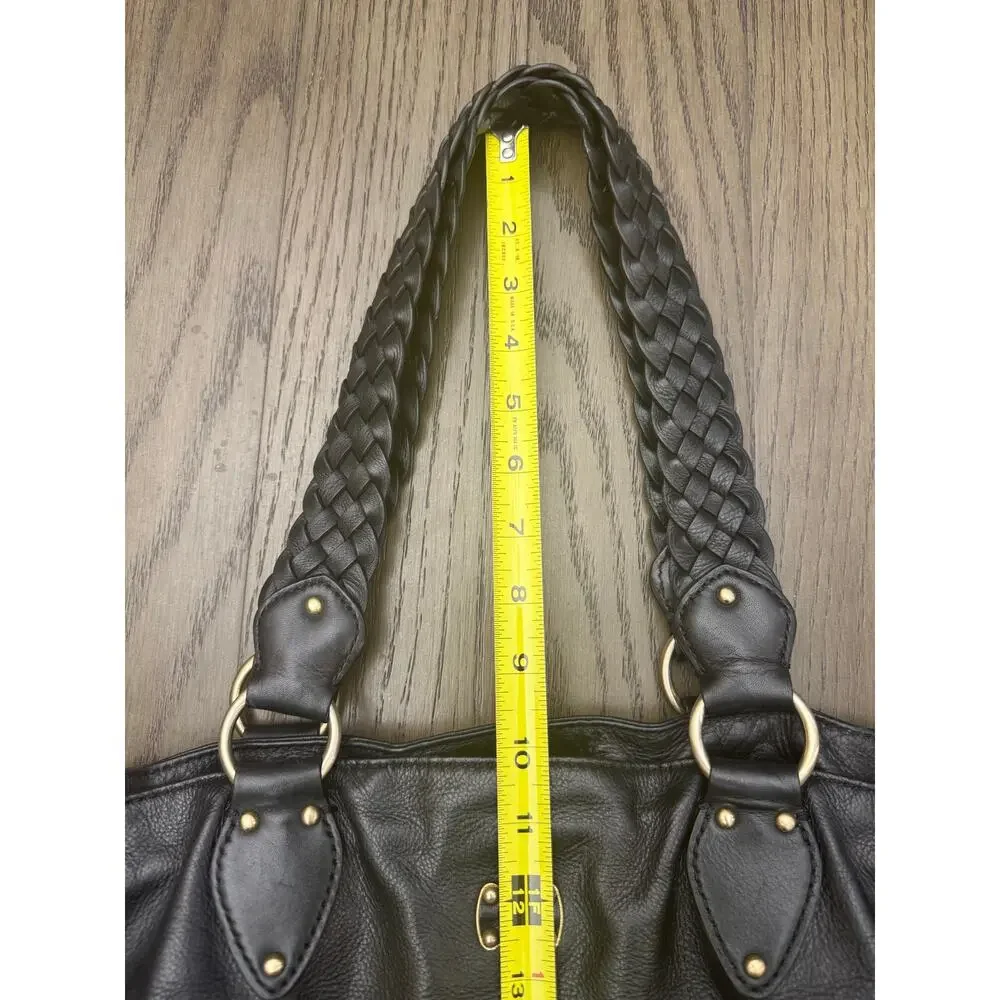 Vintage Michael Michael Kors Black Leather Hobo Shoulder Bag